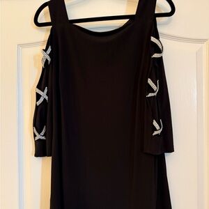 Elegant Black Cold Shoulder Dress